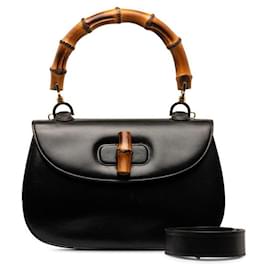 Gucci-Bambus Handtasche aus Leder-Schwarz