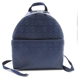 Gucci-Logo Embossed Kids Backpack-Blue