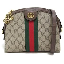 Gucci-GG Supreme Ophidia Crossbody Bag-Brown