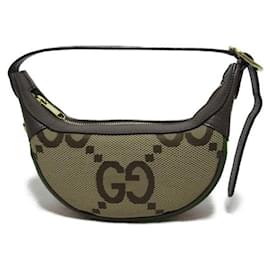 Gucci-Jumbo-Mini-Ophidia-Tasche aus GG-Canvas-Braun