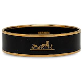 Hermès-Brazalete ancho de esmalte-Negro