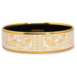 Hermès-Bracelet large en émail-Doré