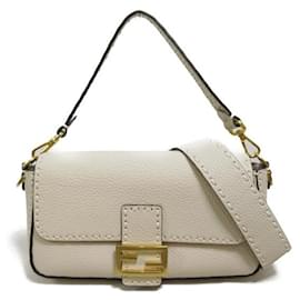 Fendi-Bolso Baguette Selleria-Blanco