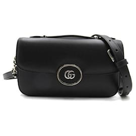 Gucci-Mini Petite GG Leather Shoulder Bag-Black