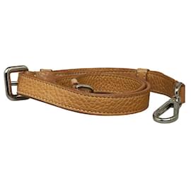 Prada-leather shoulder strap-Brown