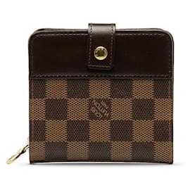 Louis Vuitton-Damier Ebene Zippy Compact Wallet-Brown