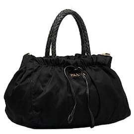 Prada-Tessuto Bow Hobo Bag-Black