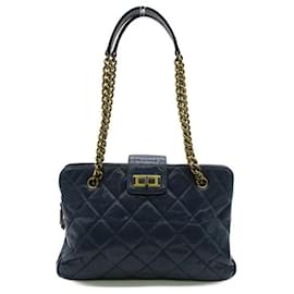 Chanel-Reissue Tote Bag aus geknittertem Kalbsleder-Blau