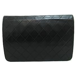 Chanel-Bolso bandolera acolchado CC con solapa-Negro
