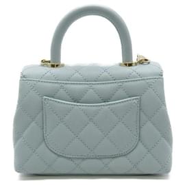 Chanel-CC Caviar Quilted Small Handle Flap Bag-Blue