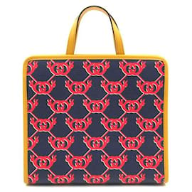 Gucci-Dreifarbige, ineinandergreifende G-Schnecken-Einkaufstasche für Kinder-Rot