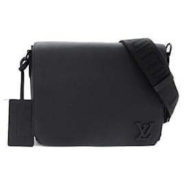 Louis Vuitton-Messager de décollage aérogramme en cuir-Noir