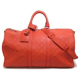 Louis Vuitton-Damier Infini Keepall 45 Bandoulière-Rot