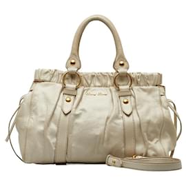 Miu Miu-Vitello Lux Handbag-White