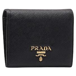 Prada-Saffiano Leather Bifold Wallet-Black