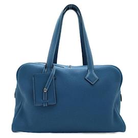Hermès-Clemence Victoria 35-Blue