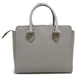 Prada-Saffiano Leather Handbag-Grey