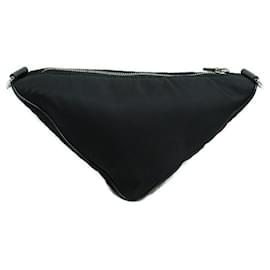 Prada-Tessuto Triangle Chain Shoulder Bag-Black