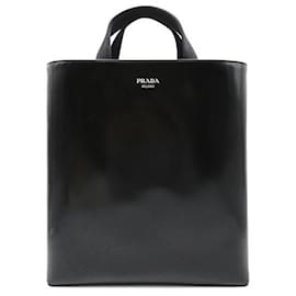 Prada-Leather Shopping Tote-Black