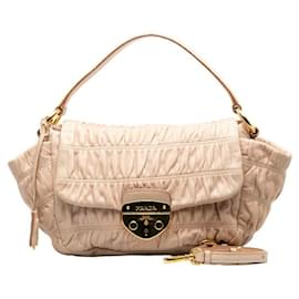 Prada-Dressy Gaufre Handle Bag-Pink