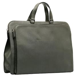 Prada-Saffiano Leather Briefcase-Grey