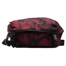 Prada-Tessuto Camouflage Crossbody Bag-Red