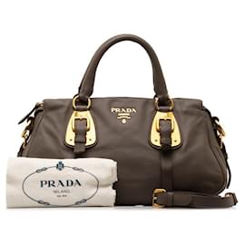 Prada-Soft Calf Leather Handbag-Grey