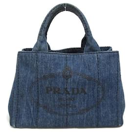 Prada-Denim-Handtasche mit Canapa-Logo-Blau