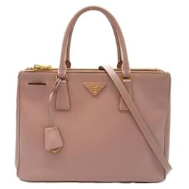 Prada-Saffiano Galleria Double Zip Tote-Pink