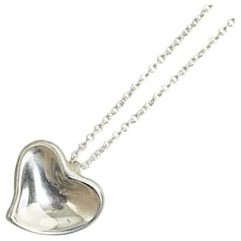 Tiffany & Co-Silberne Herz-Anhänger-Halskette-Silber