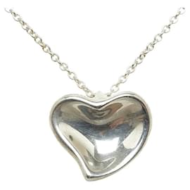 Tiffany & Co-Silver Heart Pendant Necklace-Silvery