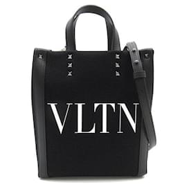 Valentino-Mini Logo Ecolab Shopper Tote-Black