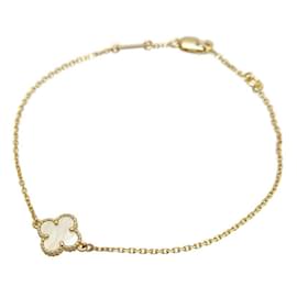 Van Cleef & Arpels-18K Mother of Pearl Sweet Alhambra Bracelet-Golden