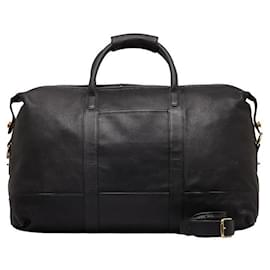 Coach-Bolsa de viaje de equipaje de cuero-Negro
