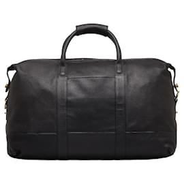 Coach-Leather Luggage Travel Bag-Black