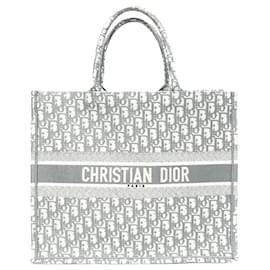 Dior-Large Oblique Book Tote-Grey