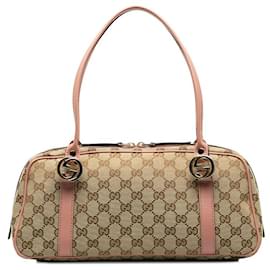 Gucci-GG Canvas Twins Handbag-Brown