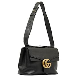 Gucci-GG Marmont Leather Shoulder Bag-Black