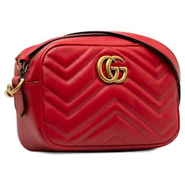 Gucci-Bolso para cámara GG Marmont Matelasse-Roja