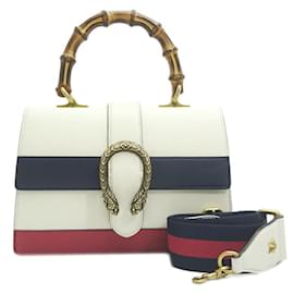 Gucci-Leather Dionysus Top Handle Bag-White