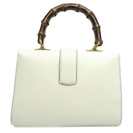 Gucci-Leather Dionysus Top Handle Bag-White