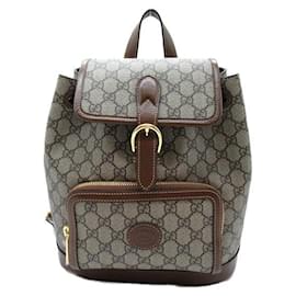 Gucci-GG Supreme Backpack-Brown