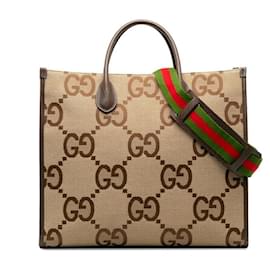 Gucci-Jumbo GG Canvas Tote Bag-Brown