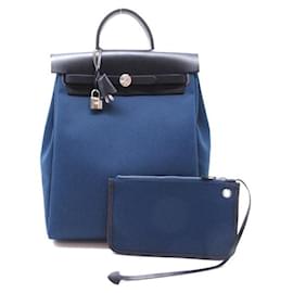 Hermès-Toile Herbag Backpack-Blue