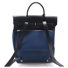 Hermès-Zaino Toile Herbag-Blu