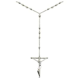 Tiffany & Co-Silver Rosary Chain Necklace-Silvery