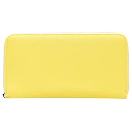 Bulgari-Leather zip around wallet-Yellow