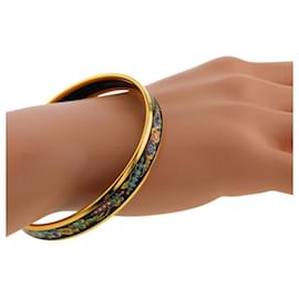 Hermès-Bracelet étroit imprimé en émail-Doré