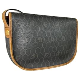 Dior-Honeycomb Canvas Crossbody Bag-Black