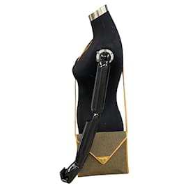 Yves Saint Laurent-Umhängetasche aus Segeltuch mit Umschlag-Braun